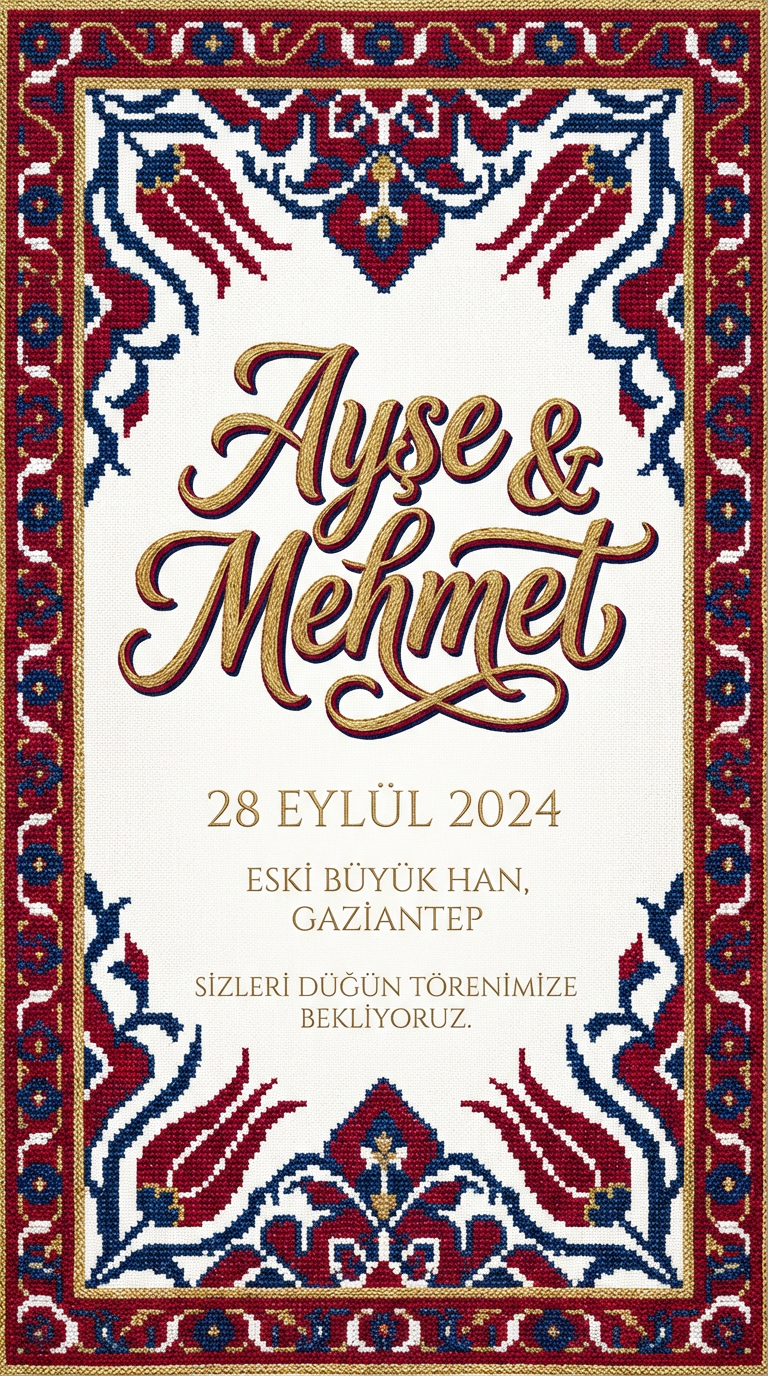 Anadolu nakışı temalı davetiye